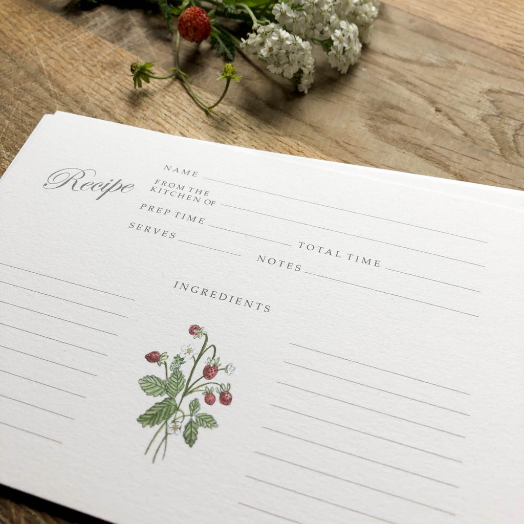 botanical recipe card set of 10